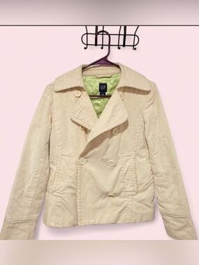 💙Vintage GAP Cream Corduroy Peacoat Jacket Size Small Y2K💙